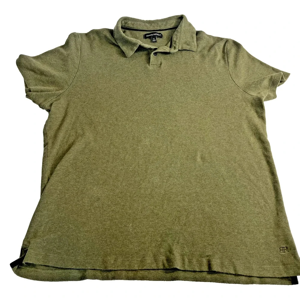 Banana Republic Polo Shirt Mens XL Olive Green
